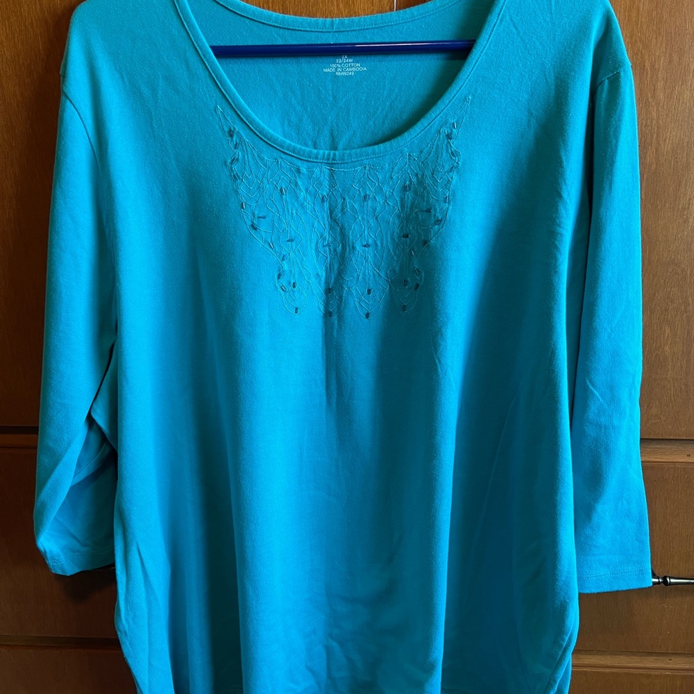 Liz & Me Turquoise Size 2X 22/24w